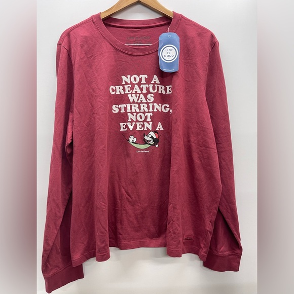 Life Is Good Tops - Life Is Good Women's Long Sleeve Tee - Dusty Rose with White Graphic